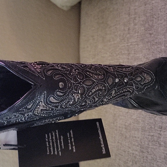 BLACK STAR  SZ 7 NEW WITHOUT BOX GENUINE LEATHER - Picture 8 of 10